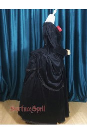 Surface Spell Gothic Dusk Mansion Velveteen Bustle Skirt(Full Payment Without Shipping)